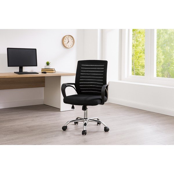 Juodos spalvos iš audinio biuro kėdė Evon – Bonami Essentials-image-1