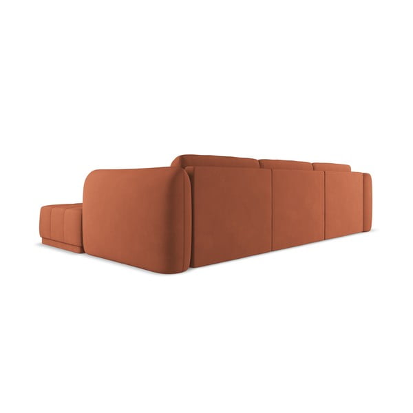 Oranžinės spalvos kampinė sofa (su dešiniuoju kampu) Hoku – Makamii-image-2