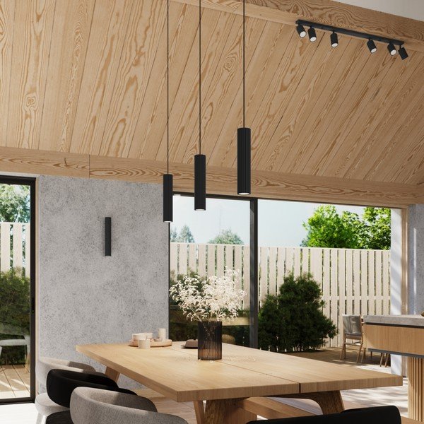 Juodos spalvos taškinis šviestuvas 6,5x117 cm Gleam – Sollux-image-1