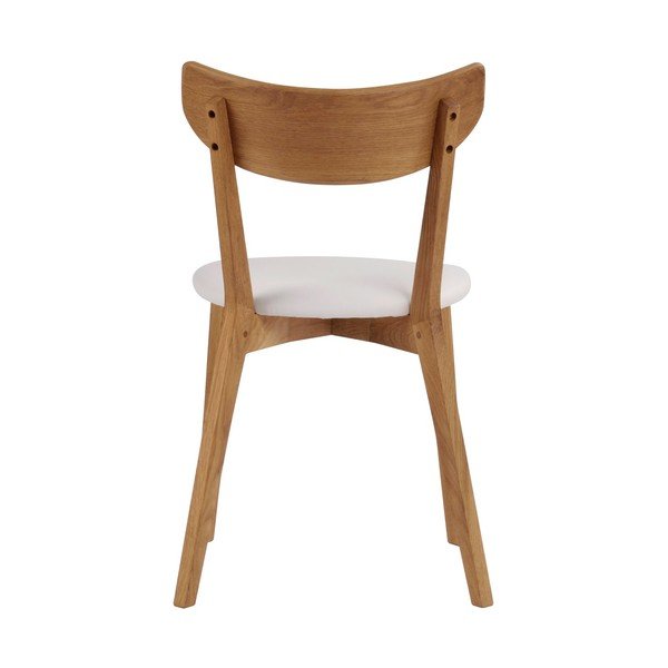 Rudo ąžuolo valgomojo kėdė su balta sėdyne "Rowico Ami-image-1