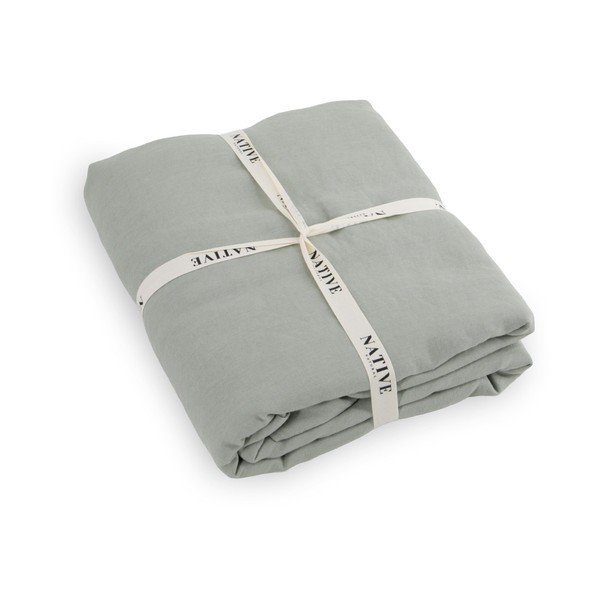 Pilkai žalios spalvos iš lino dvigulė patalynė 200x200 cm Stone – Native Natural-image-3