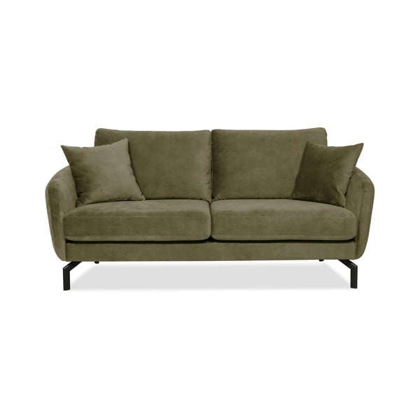 Žalia sofa su aksominiu užvalkalu Scandic Magic, 190 cm pločio
