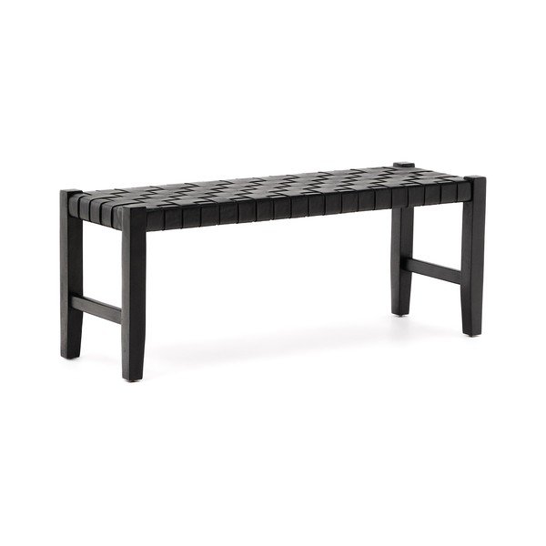 Iš odos suolas juodos spalvos Calixta – Kave Home-image-2