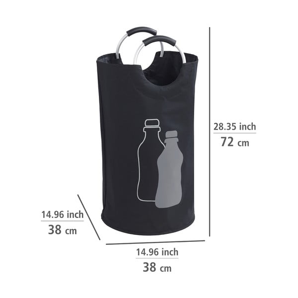 Juoda šiukšliadėžė stikliniams buteliams Wenko-image-2