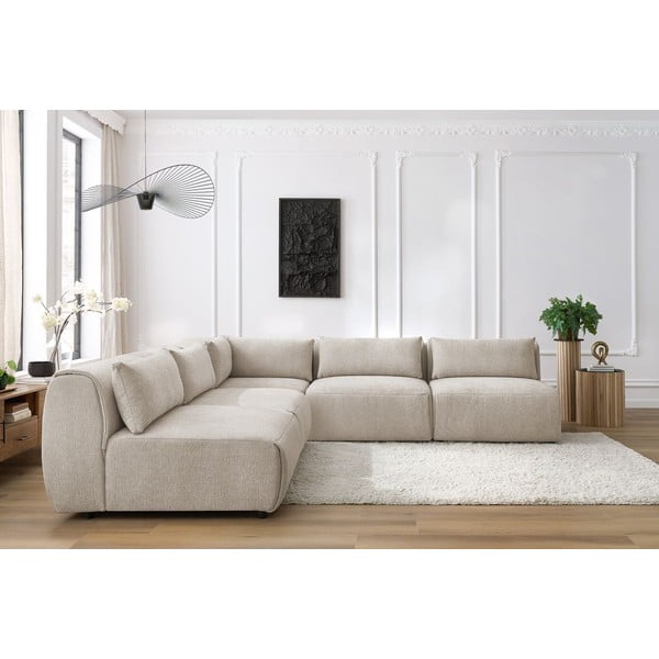 Smėlio spalvos kampinė sofa (kintama) Jeanne - Bobochic Paris-image-1