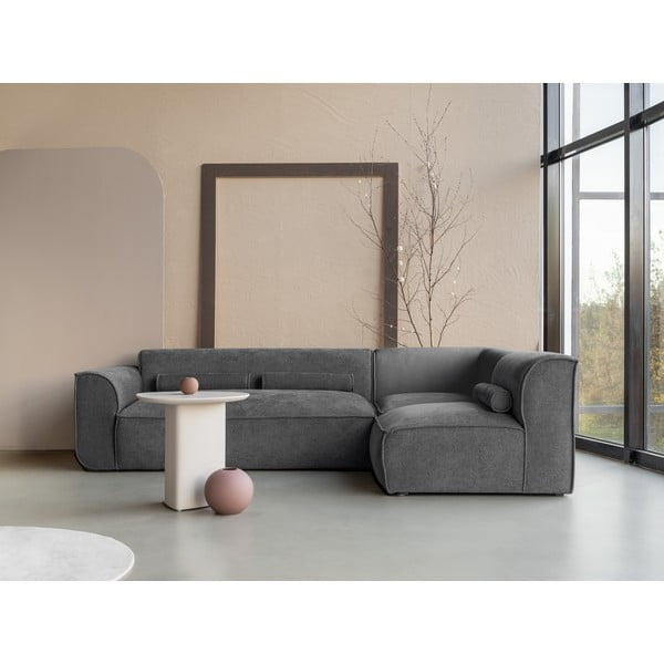 Kampinė sofa pilkos spalvos (su dešiniuoju kampu) Flex Felix – Miuform-image-1