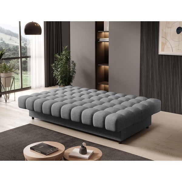 Pilkos spalvos iš šenilinio audinio sulankstoma/su sandėliavimo vieta sofa 197 cm Clareta – ELTAP-image-4