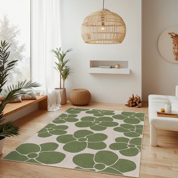 Skalbiamas žalios spalvos kilimas 80x200 cm Green Meadow – Mila Home-image-2