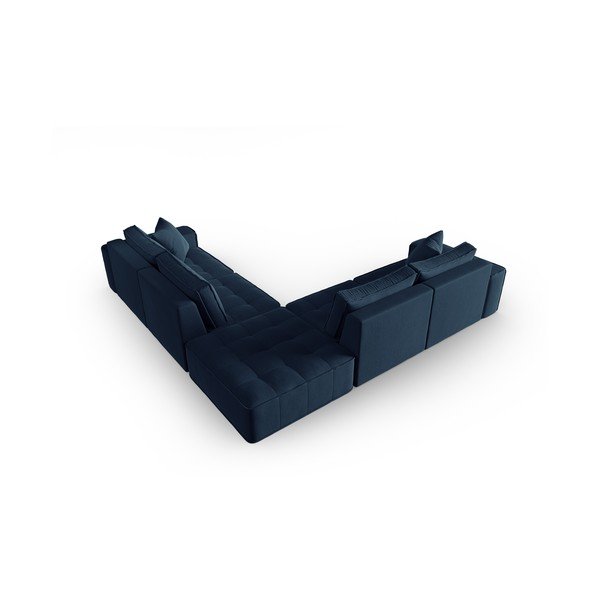 Kampinė sofa mėlynos spalvos Mike – Micadoni Home-image-3