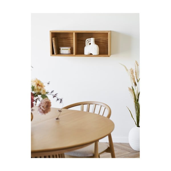 Natūralios spalvos kelių aukštų sieninė lentyna iš ąžuolo 71 cm Oshawa – House Nordic-image-1