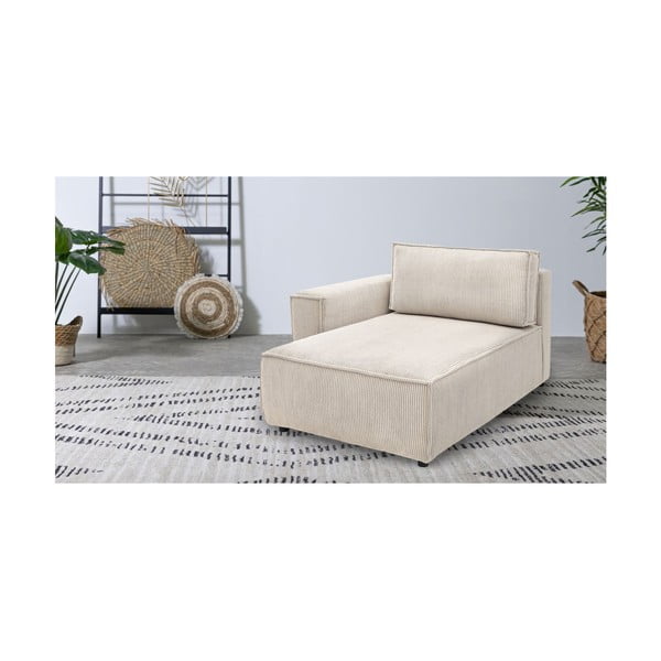 Modulinė sofa kreminės spalvos iš kordinio velveto (su kairiuoju kampu) Nihad modular – Bobochic Paris-image-1