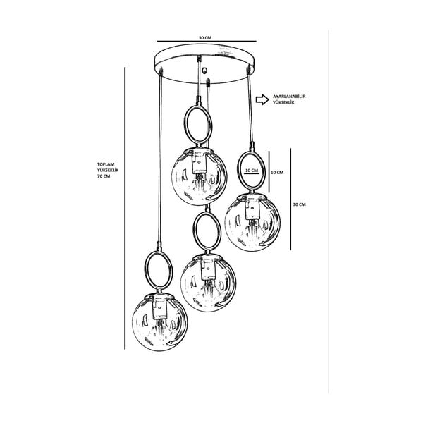 Baltos spalvos/žalvario spalvos kabantis šviestuvas ø 30 cm su stiklo gaubtu Morino – Opviq lights-image-3