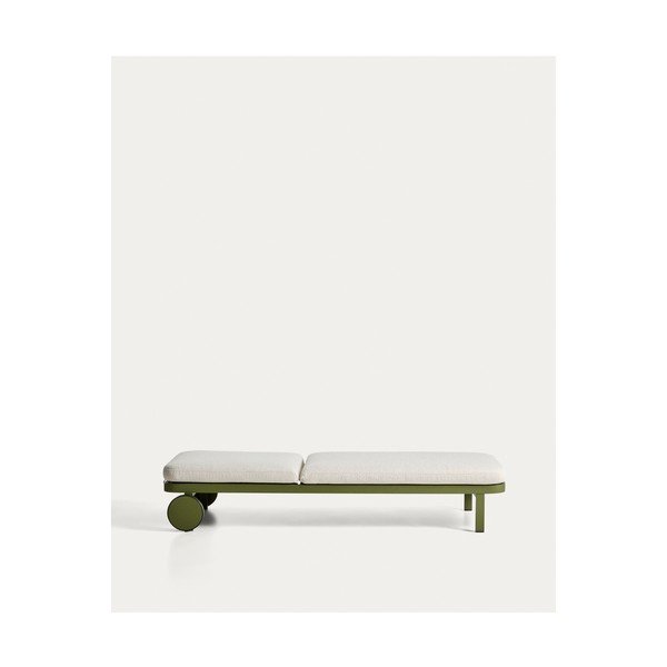 Žalios spalvos metalinis reguliuojamas sodo šezlongas Kionia – Kave Home-image-3