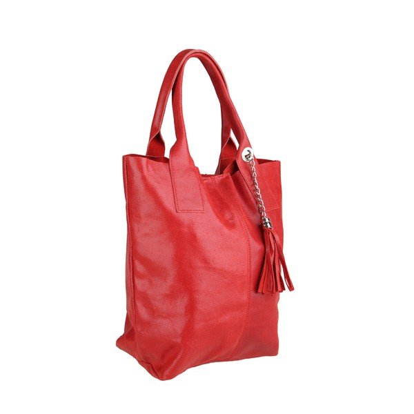 Raudona odinė rankinė Chicca Borse Tote Moe-image-1