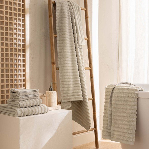 Smėlio spalvos iš frote audinio iš medvilnės rankšluostis 30x50 cm Maya – douceur d'intérieur-image-1