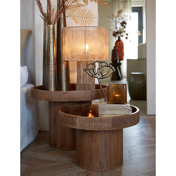 Iš mango masyvo apvalios formos šoninis stalas ø 50 cm Kalomo – Light & Living-image-2