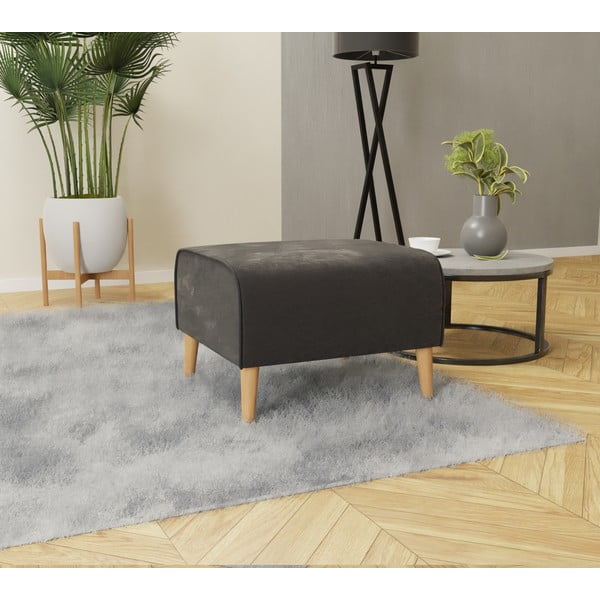 Taburetė tamsiai pilkos spalvos iš velveto Carole – Ropez-image-2