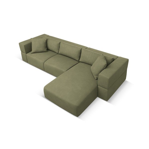 Kampinė sofa šviesiai žalios spalvos (su dešiniuoju kampu) Esther – Milo Casa-image-3