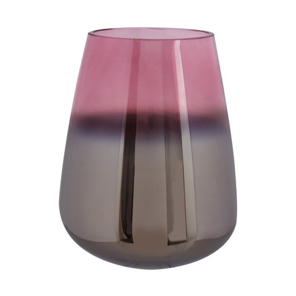 Rožinio stiklo vaza PT LIVING Oiled, aukštis 18 cm