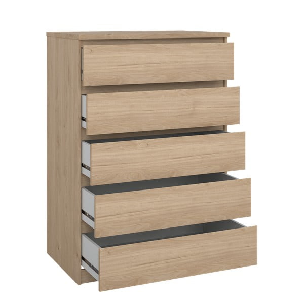 Natūralios spalvos šoninė spintelė iš ąžuolo 77x111x50 cm Naia – Tvilum-image-3