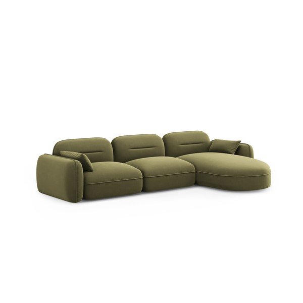 Iš velveto kampinė sofa žalios spalvos (su dešiniuoju kampu) Audrey – Interieurs 86-image-2