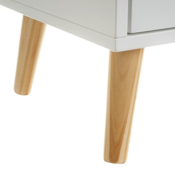 Vaikiškas naktinis staliukas baltos spalvos su lentynomis – Casa Selección-image-3