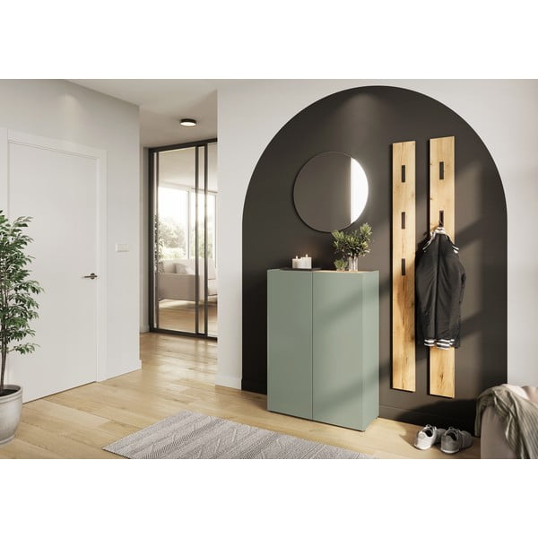 Šalavijo spalvos spintelė iš ąžuolo 74x105x33 cm Alviano – Germania-image-1