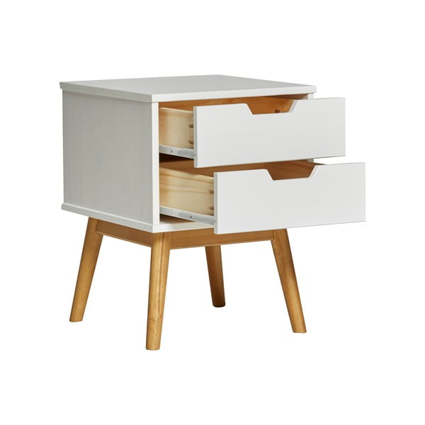 Baltas pušies masyvo naktinis staliukas Marckeric Baku-image-4