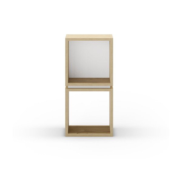 Knygų spinta  baltos spalvos/natūralios spalvos iš ąžuolo 32x66 cm Lofty – Marckeric