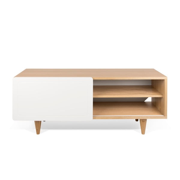 Ąžuolo medžio dekoro TV staliukas su baltomis detalėmis TemaHome Nyla-image-2