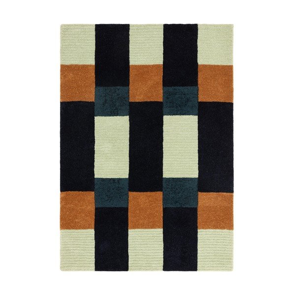 Rankų darbo tamsiai mėlynos spalvos iš perdirbto pluošto kilimas 120x170 cm Franka – MADE