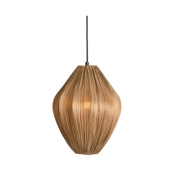 Rudos spalvos kabantis šviestuvas ø 12 cm su tekstiliniu gaubtu Verita – Light & Living-image-1