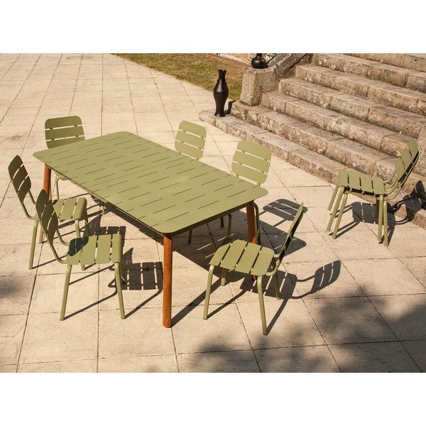 Iš aliuminio sodo valgomojo stalas 100x180 cm Alicante – Ezeis-image-1