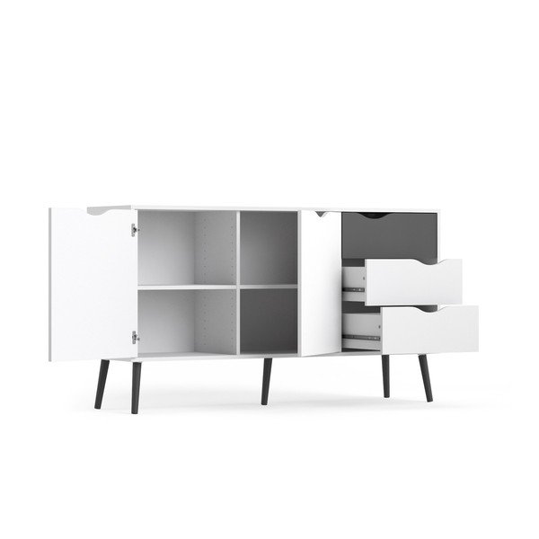 Juodai balta komoda Tvilum Oslo, 147 x 82 cm-image-4