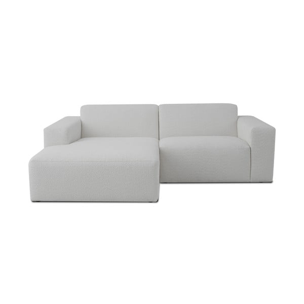 Iš boucle kampinė sofa baltos spalvos (su kairiuoju kampu) Roxy – Scandic