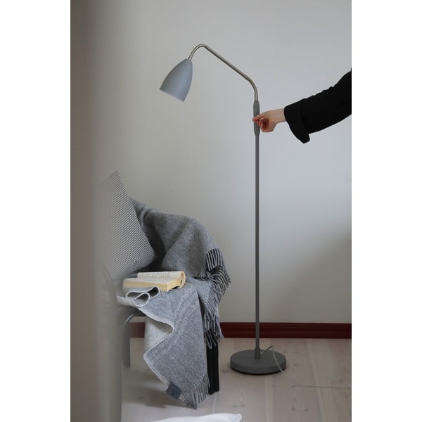 Pilkos spalvos pastatomas šviestuvas LED su pritemdymo funkcija (aukštis 140 cm) su metaliniu gaubtu Patro – Markslöjd-image-1