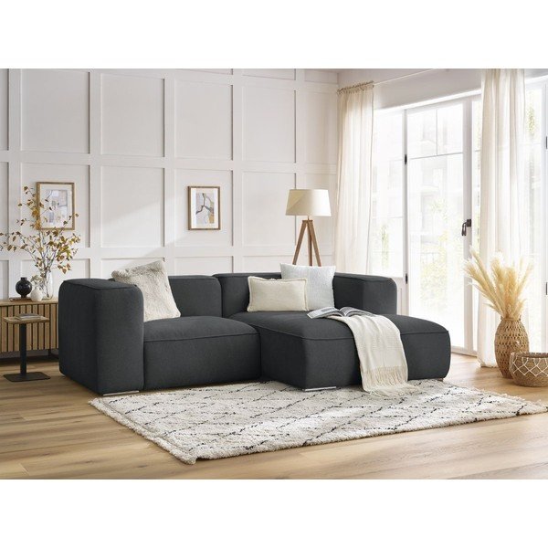 Iš boucle kampinė sofa tamsiai pilkos spalvos (su dešiniuoju kampu) Zephyr – Bobochic Paris-image-1