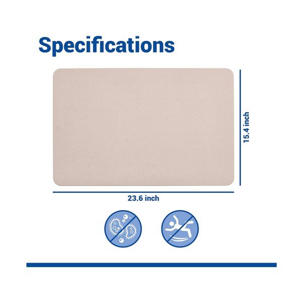 Smėlio spalvos iš diatomito vonios kilimėlis 39x60 cm Simi – Wenko-image-3