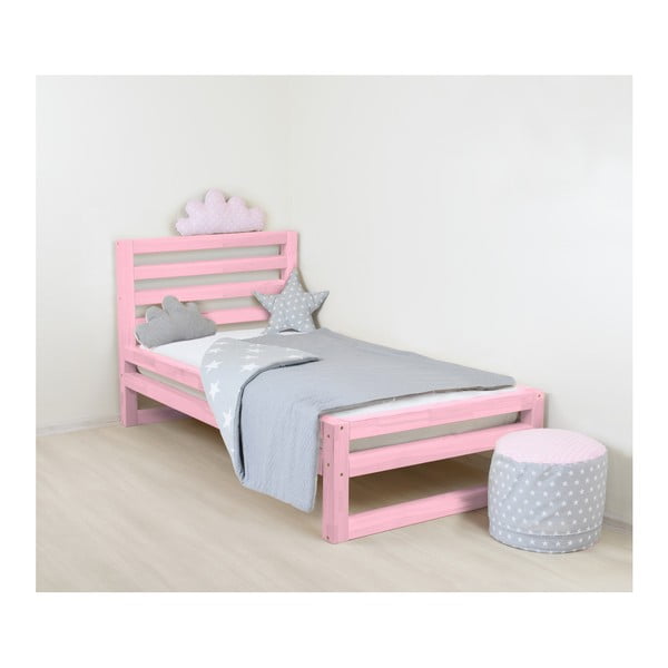 Vaikiška rožinė medinė viengulė lova "Benlemi DeLuxe", 180 x 90 cm