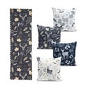 4 kalėdinių pagalvių užvalkalų ir staltiesės rinkinys Minimalist Cushion Covers Christmas Forest
