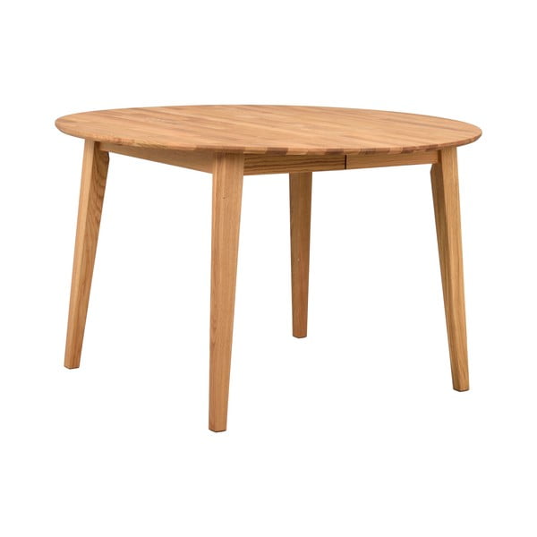 Iš ąžuolo masyvo apvalios formos prailginamas valgomojo stalas natūralios spalvos ø 120 cm Filippa – Rowico