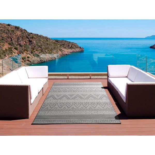 Pilkas lauko kilimas Universal Weave Geo, 77 x 150 cm-image-1