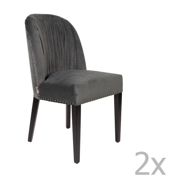 2 "Dutchbone Cassidy" pilkos spalvos kėdžių rinkinys