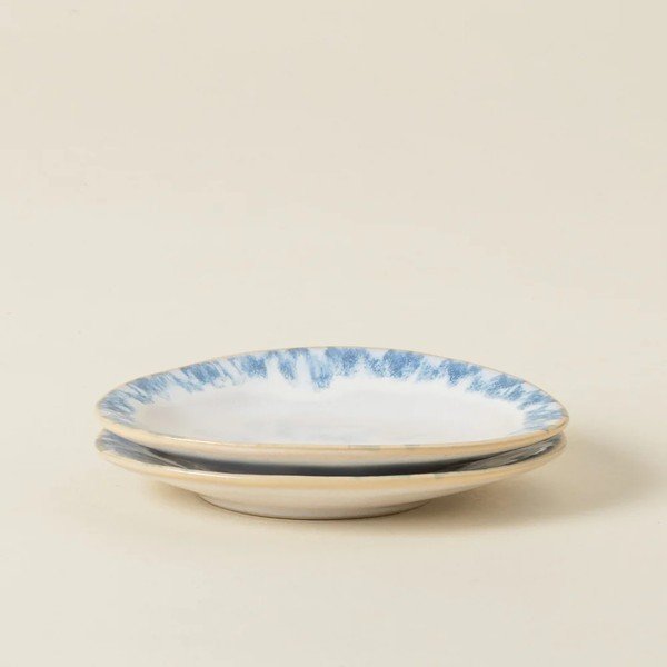 Baltos spalvos/mėlynos spalvos desertinė iš akmens masės lėkštė Brisa – Costa Nova-image-2