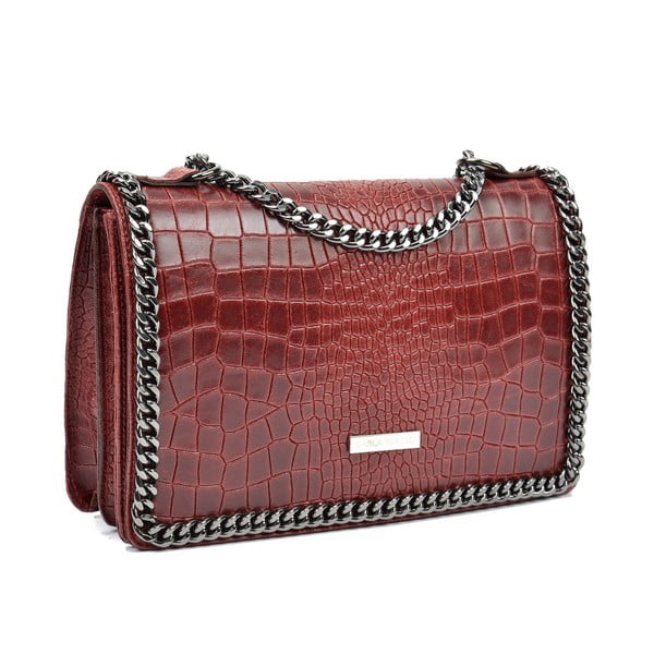 Raudona odinė rankinė Carla Ferreri Chain-image-2