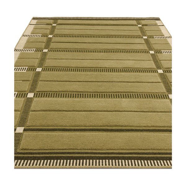 Rankų darbo žalios spalvos/smėlio spalvos iš vilnos kilimas 120x170 cm – Asiatic Carpets-image-3