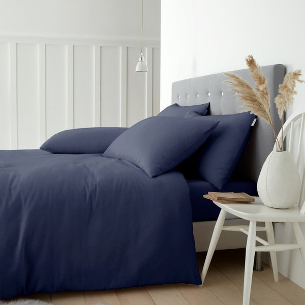 Tamsiai mėlyna medvilninė patalynė dvigulei lovai 200x200 cm - Catherine Lansfield