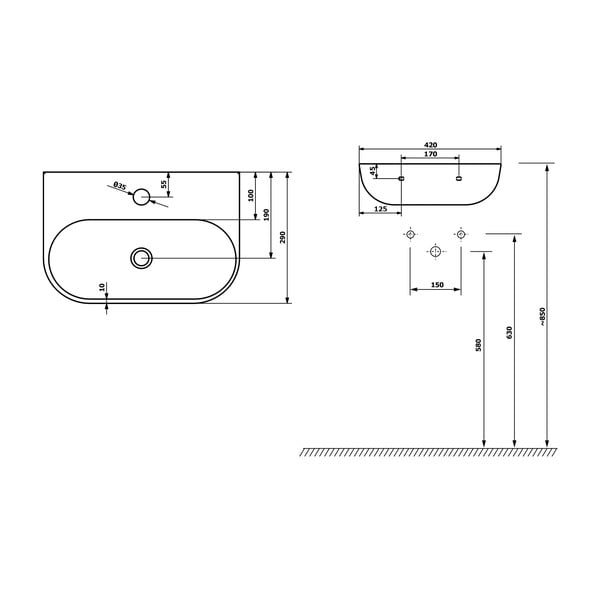 Iš keramikos maža kriauklė baltos spalvos 42x29 cm Nerissa – Sapho-image-3