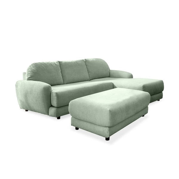 Šviesiai žalia kampinė sofa-lova (dešinysis kampas) Comfy Claude - Miuform