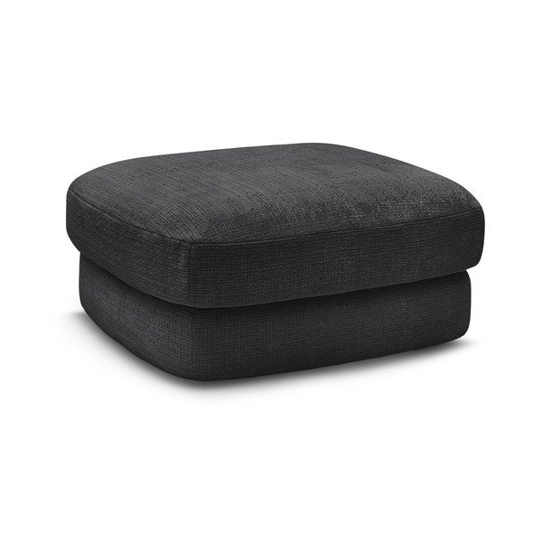 Juodos spalvos taburetė iš šenilinio audinio Leonore – Bobochic Paris